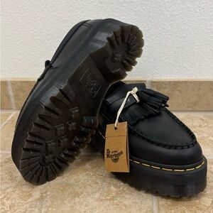 Dr. Martens Black Leather Tassel Loafers